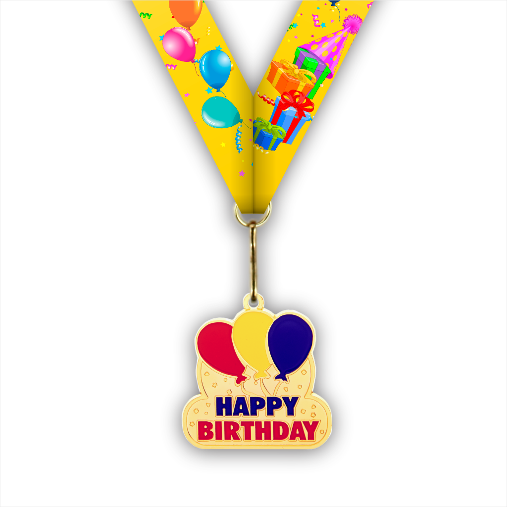 2-3/8" Happy Birthday Balloons Medal