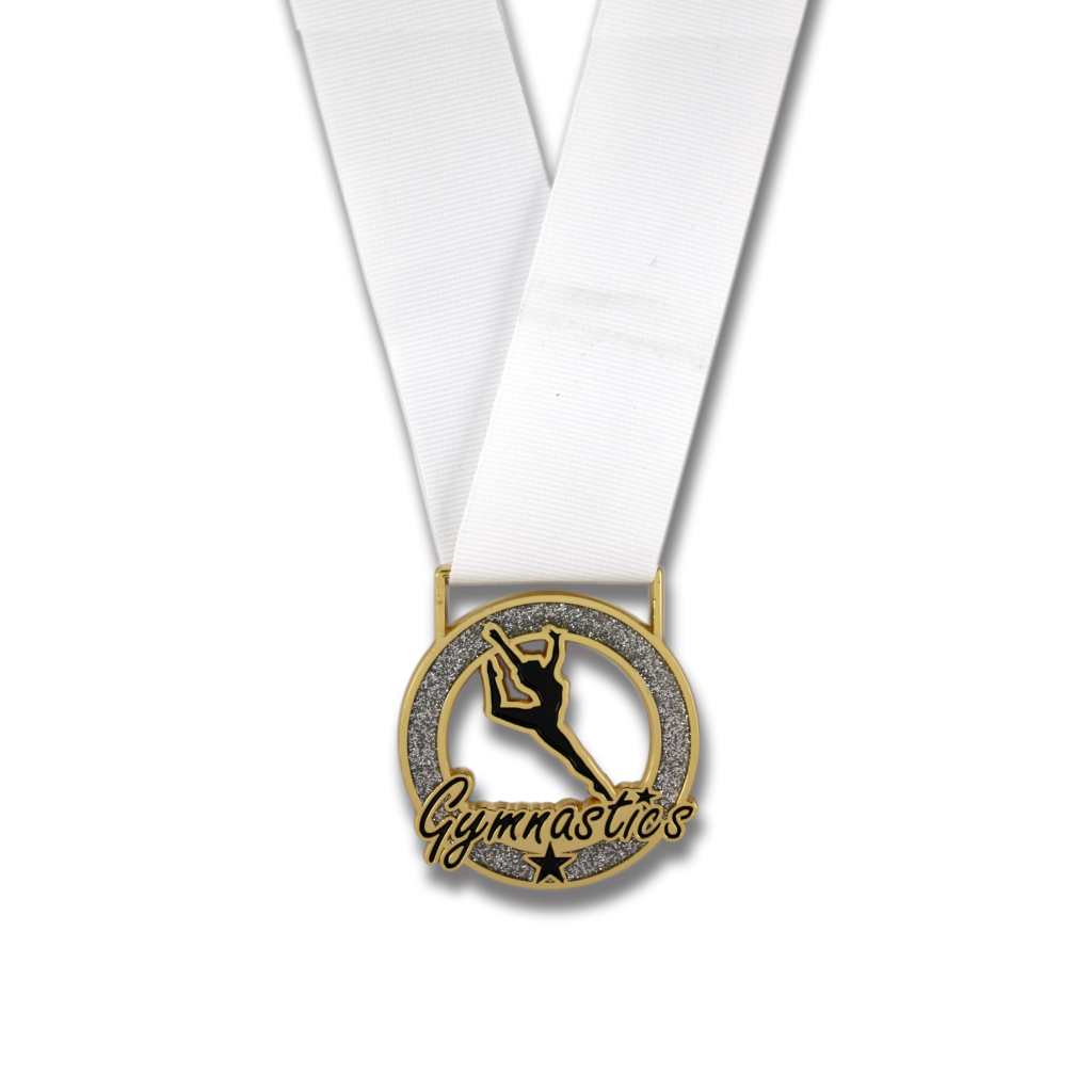 2-1/4" Female Gymnastics White Stardust Series Medal [MED-811]