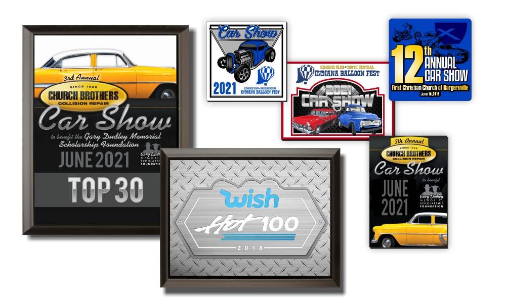 car show dash plaques plates