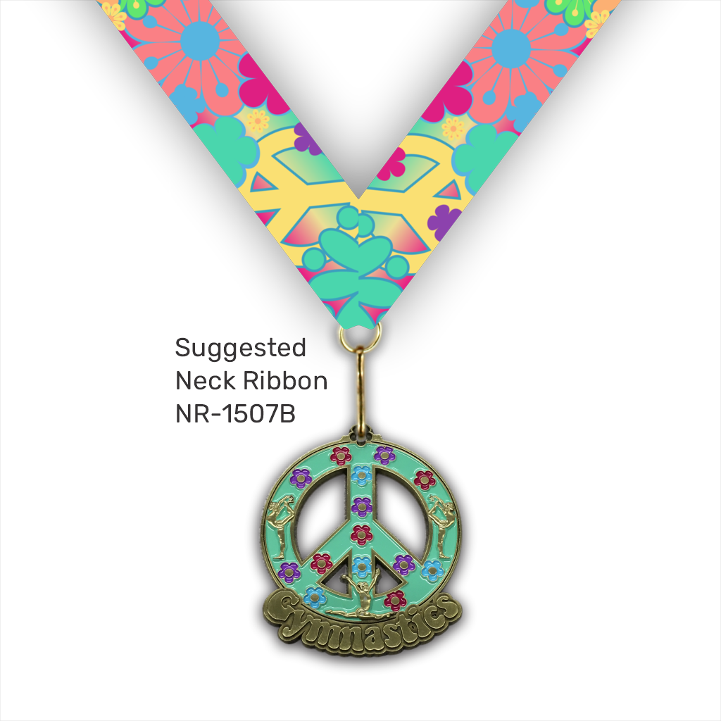 2-1/4" Female Gymnastics Peace Medal [MED-528]