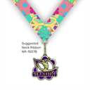 2-1/4" Female Gymnastics Glitter Purple Flower Power Series Medal [MED-527]