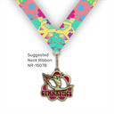 2-1/4" Female Gymnastics Glitter Pink Flower Power Series Medal [MED-526]