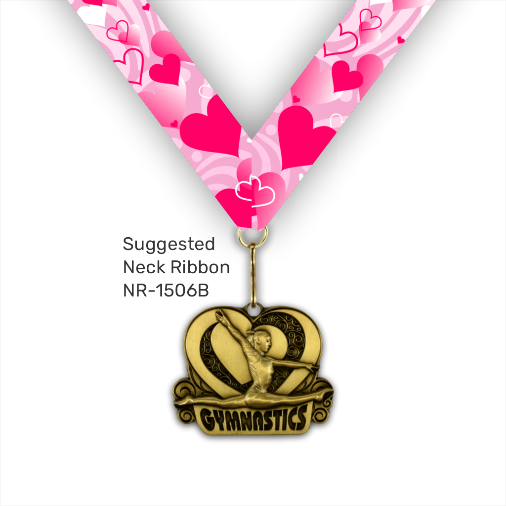 2-1/2" Female Gymnastics Royal Heart Series Medal [MED-524]
