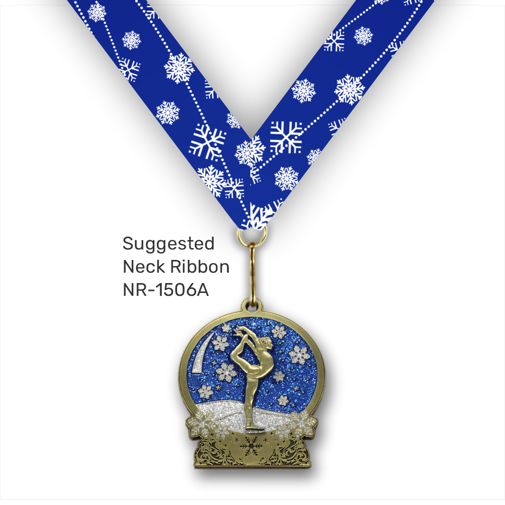 2-3/4" Female Gymnast Snowglobe Medal [MED-551]