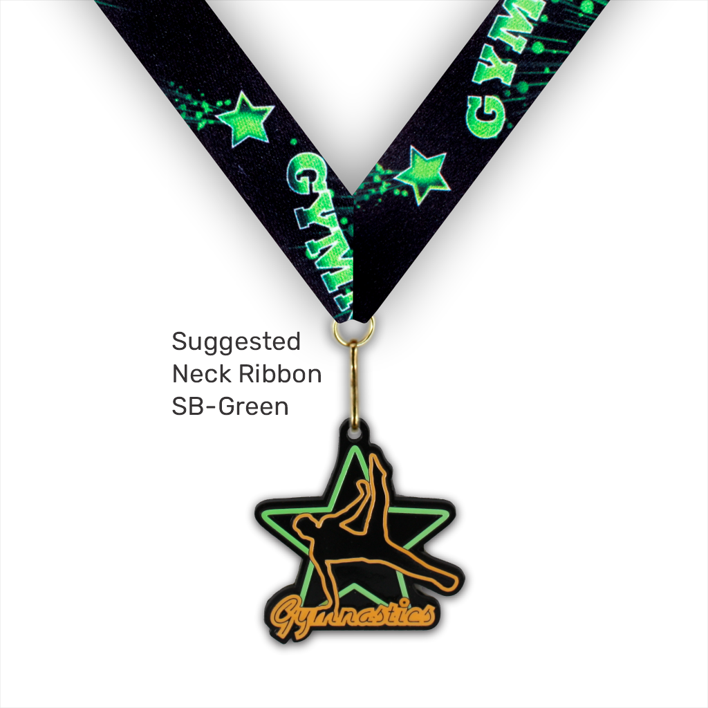 2-1/2" Male Gymnastics Neon Series Glow-in-the-Dark Medal [MED-411]