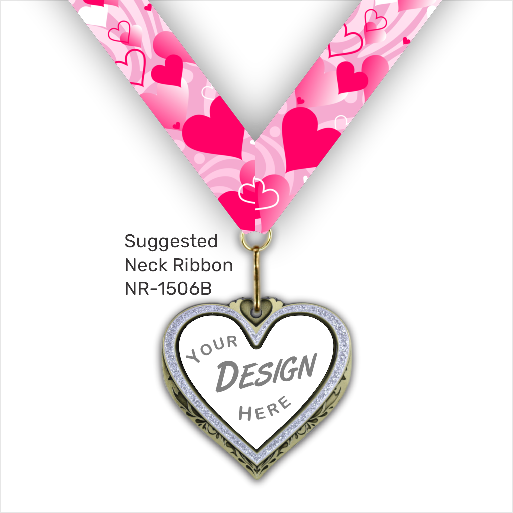 3" Royal Heart Insert Medal [MED-450]