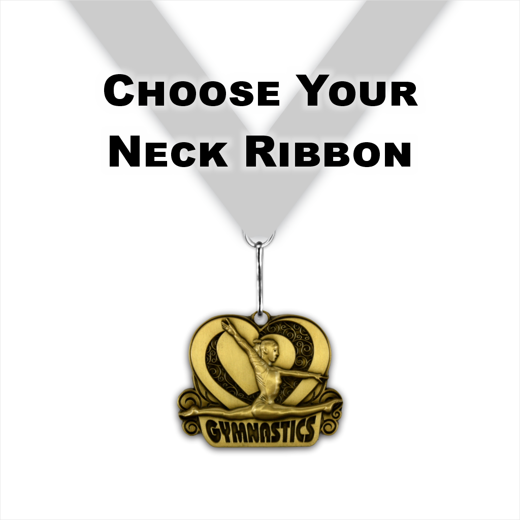 2-1/2" Female Gymnastics Royal Heart Series Medal