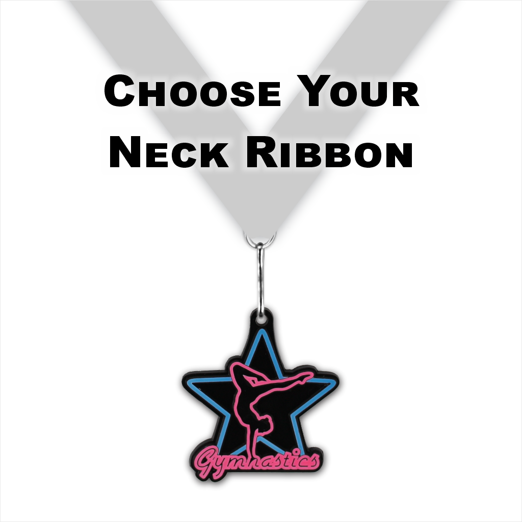 2-1/2" Female Gymnastics Neon Series Glow-in-the-Dark Medal [MED-410]