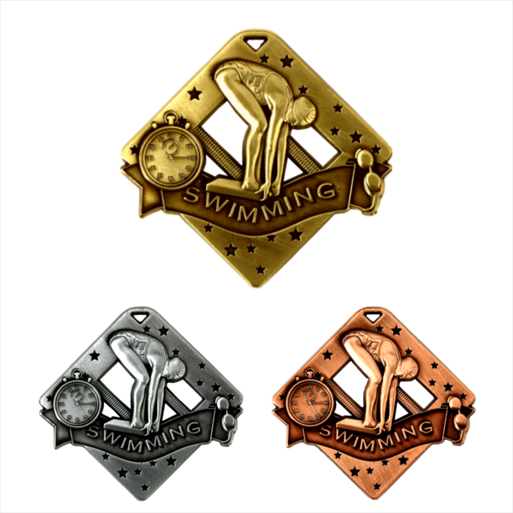 2-3/8" Female Swimmer Diamond Series Medal