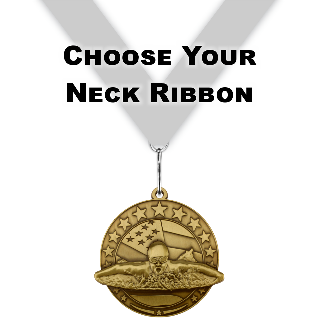 3" Male Swimmer Stars & Strips Series Medal