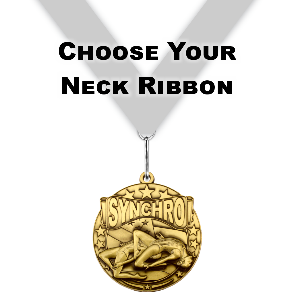 3" Female Synchro Swimming Stars & Strips Series Medal