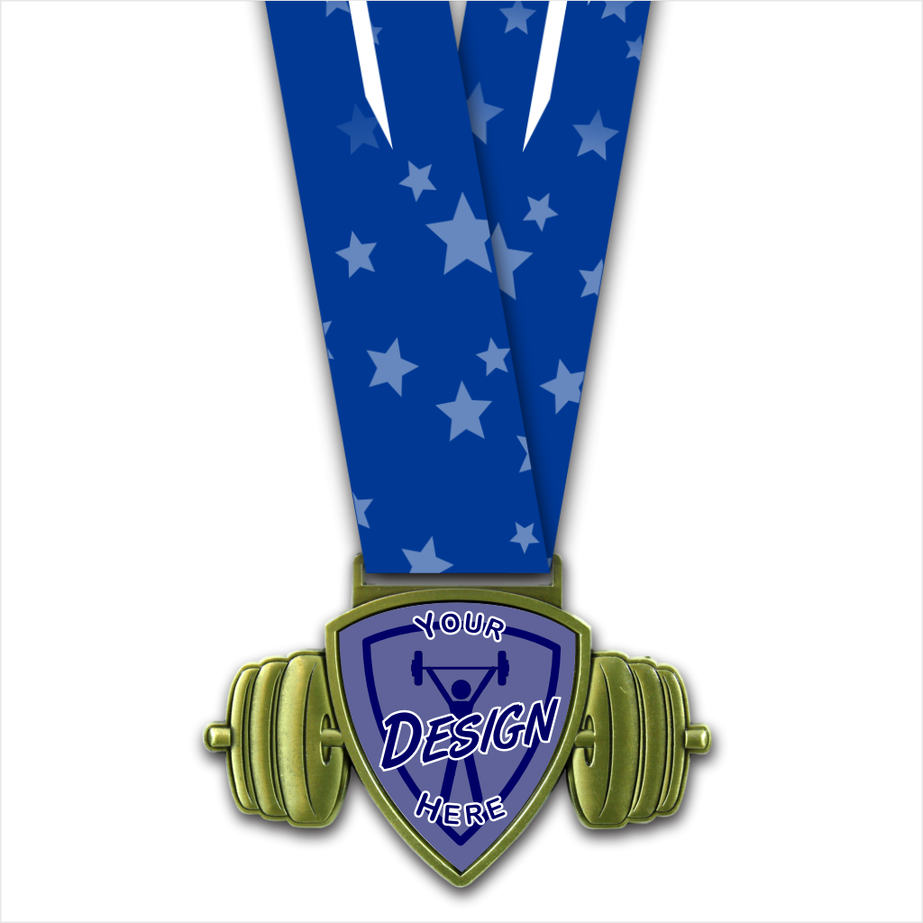 4-1/8" Weightlifting Shield Insert Medal