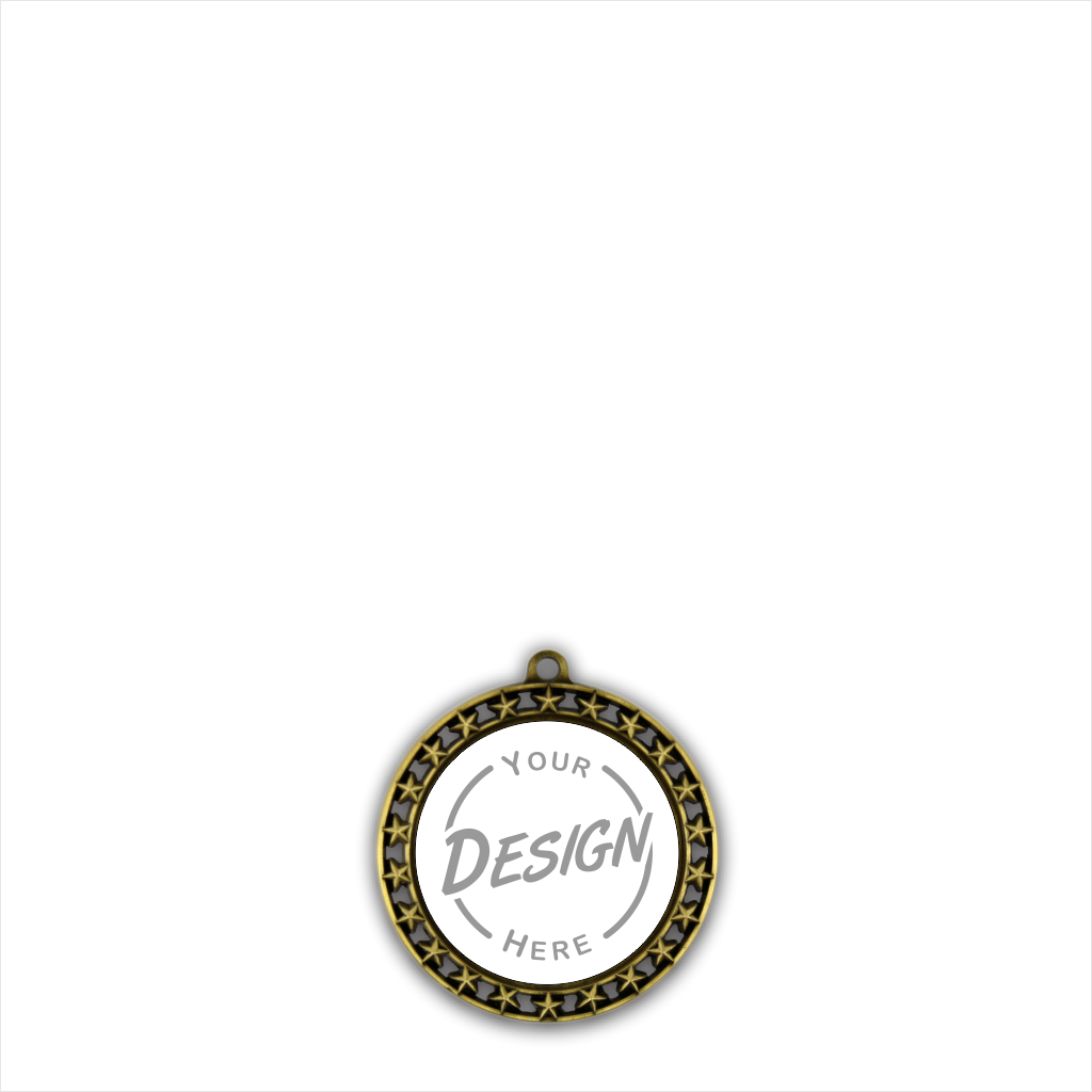 2-1/2" Circular Star Cut-Out Insert Medal [MED-301]