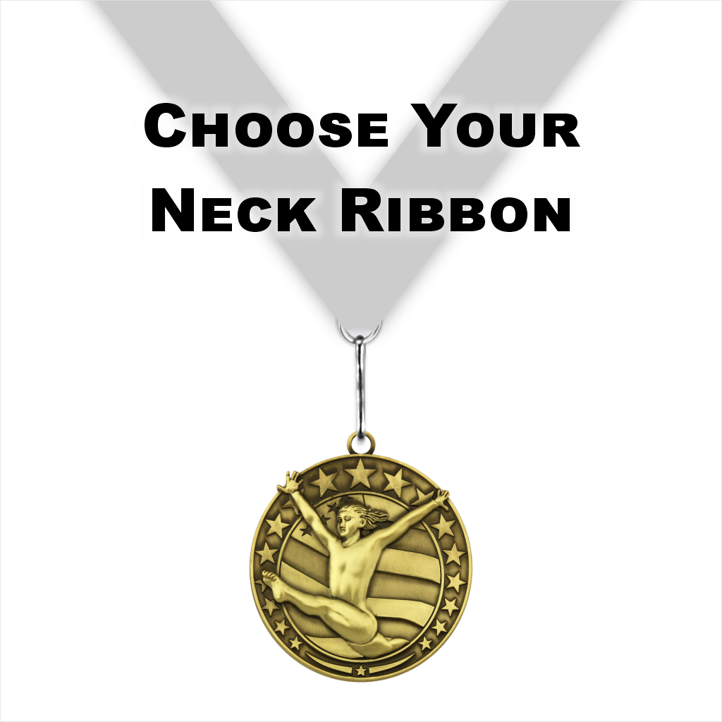 2-1/2" Female Gymnast Stars & Stripes Series Medal