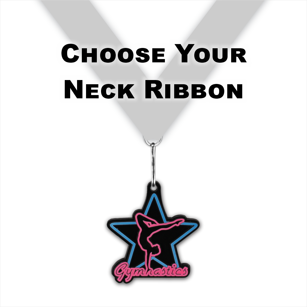2-1/2" Female Gymnastics Neon Series Glow-in-the-Dark Medal