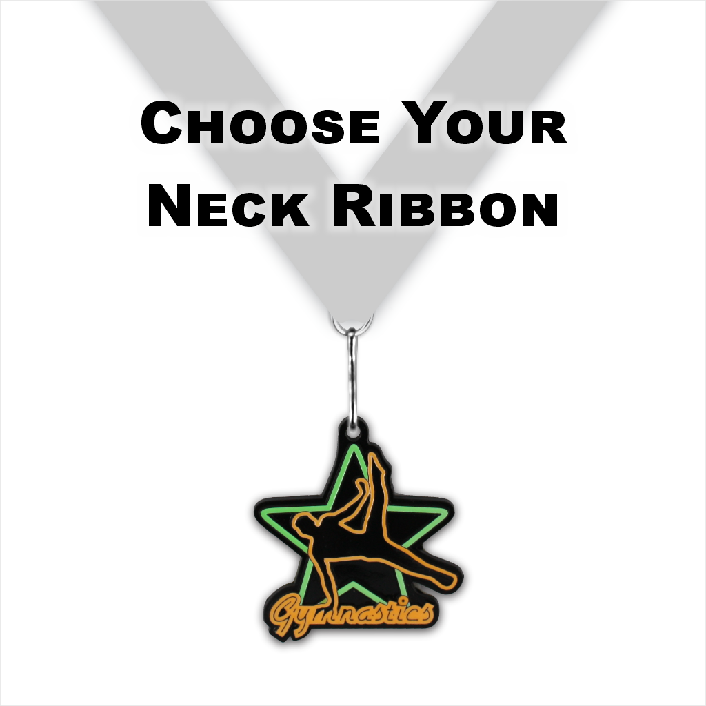 2-1/2" Male Gymnastics Neon Series Glow-in-the-Dark Medal