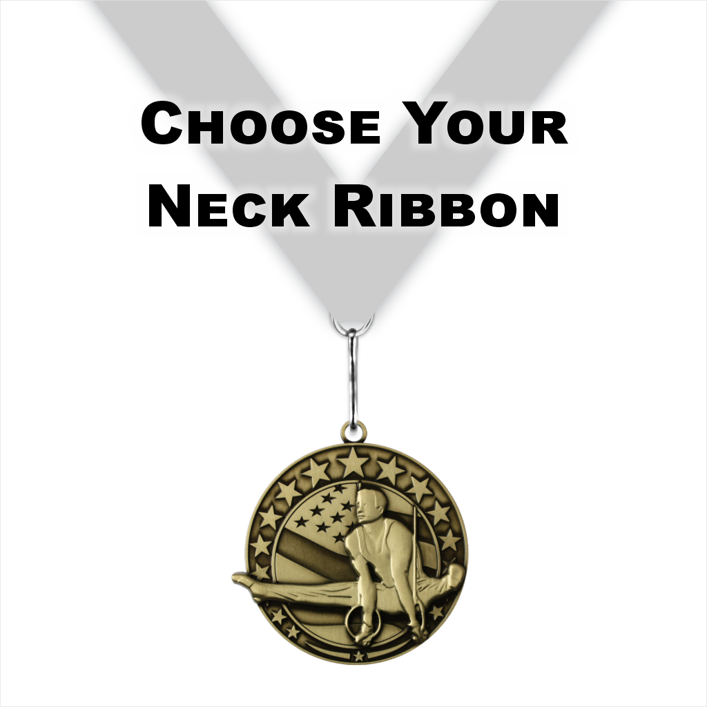 2-1/2" Male Gymnastics Stars & Stripes Series Medal