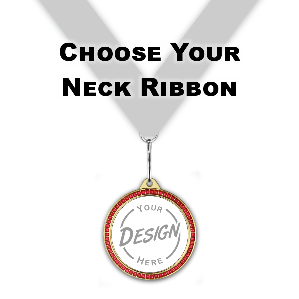 2-1/2" Pink Single Ring Gem Series Insert Medal [MED-726]