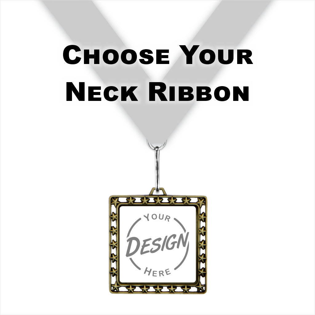 2-1/2" Square Star Cut-Out Insert Medal