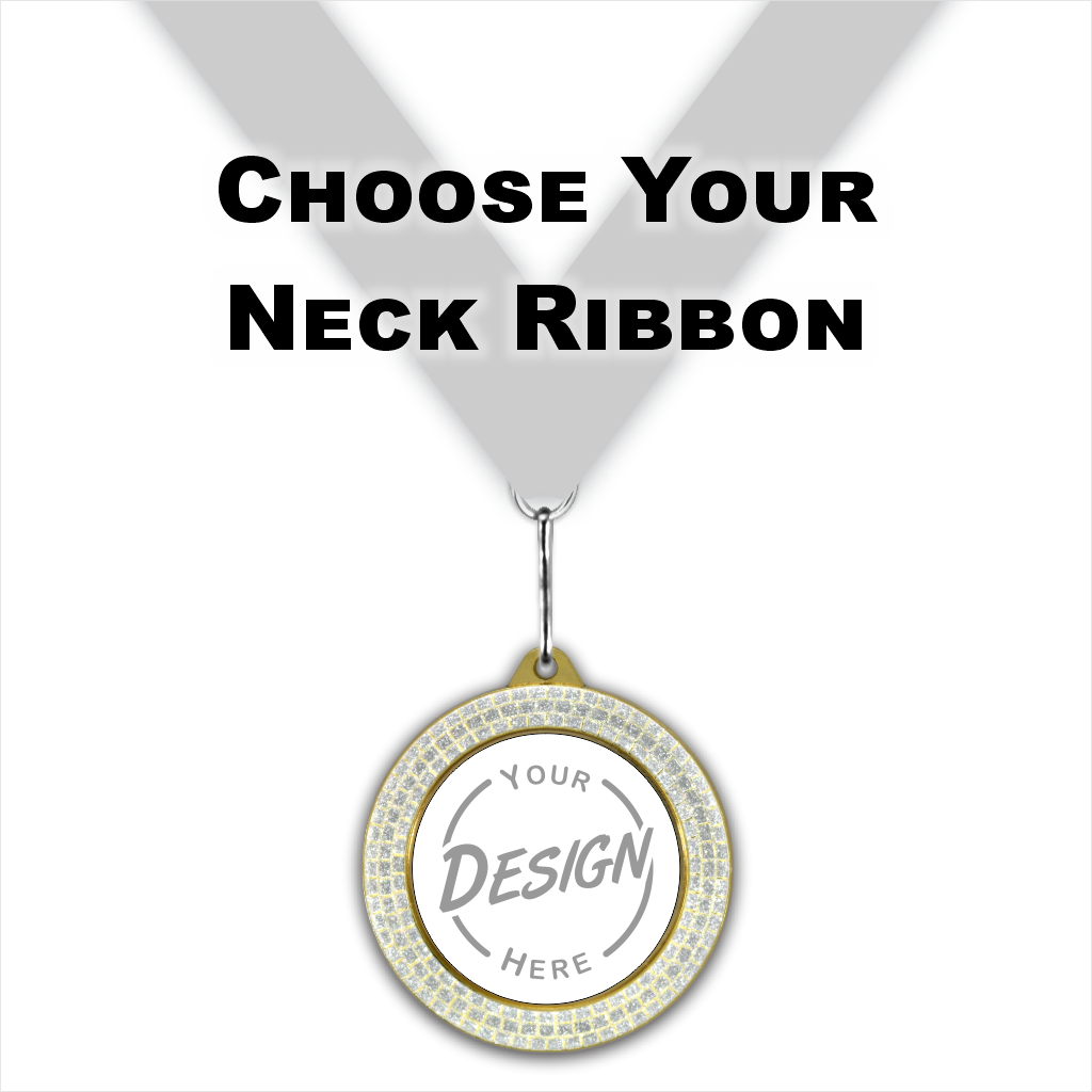 2-3/4" Clear Triple Ring Gem Series Insert Medal