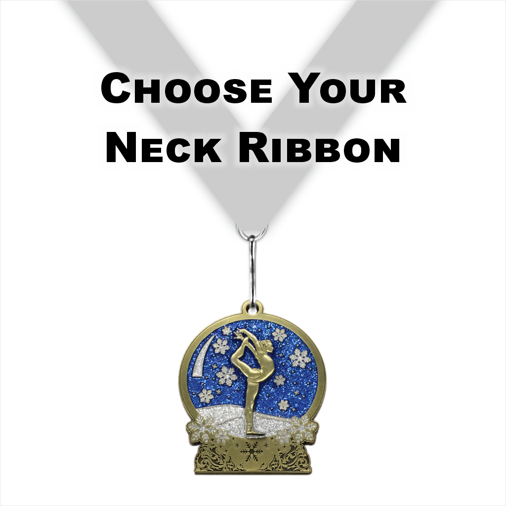 2-3/4" Female Gymnast Snowglobe Medal