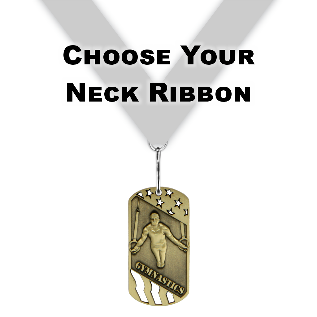 3" Male Gymnastics Dog Tag Series Medal
