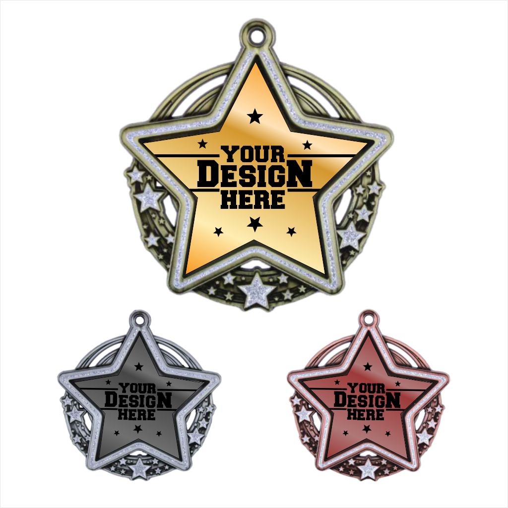 3-1/2" Star Dazzle Series Insert Medal [MED-445]