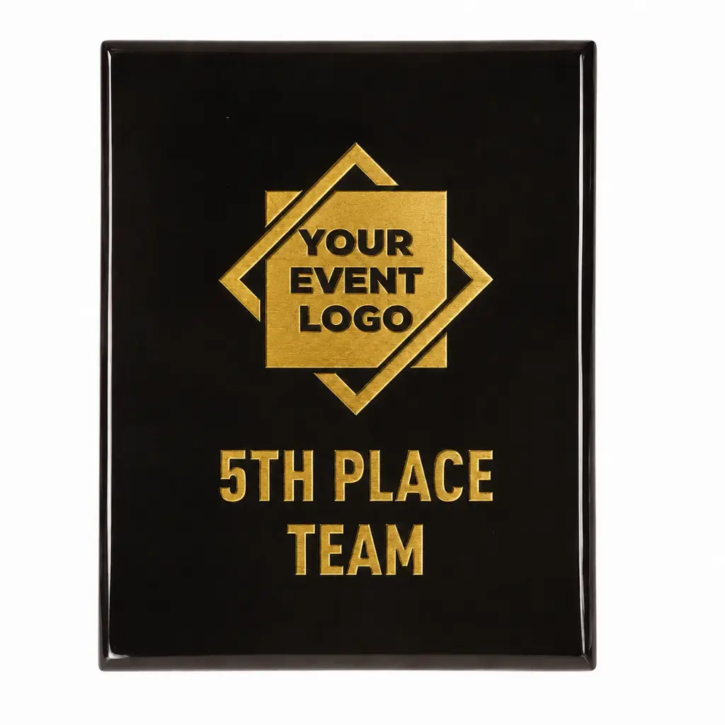 Premium Black Piano Finish Square Corner Plaque