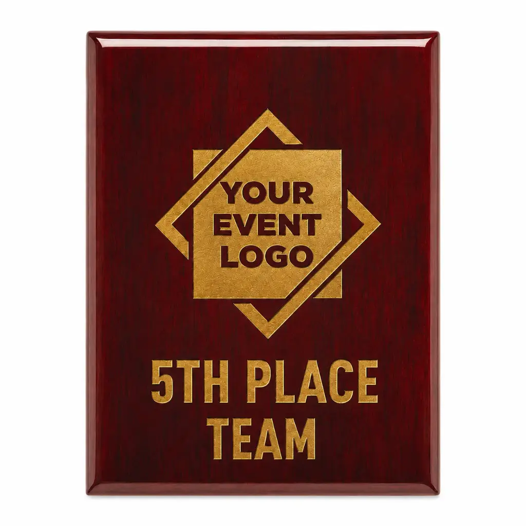 Premium Rosewood Piano Finish Square Corner Plaque