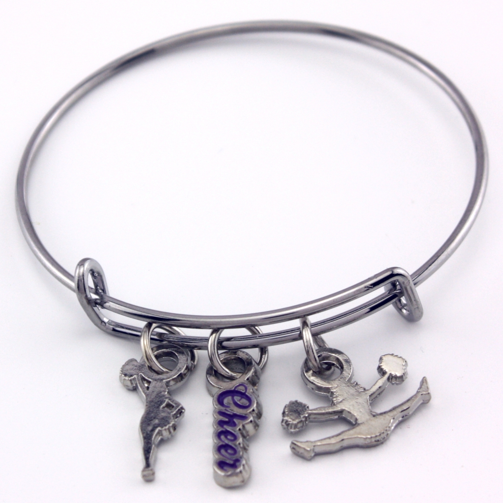 Cheerleading "Cheer" Stackable Charm Bracelet [CH-114]