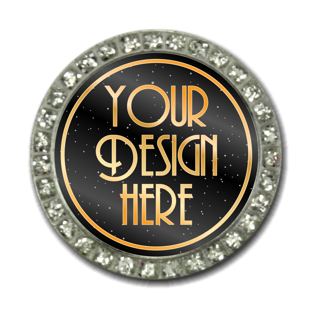 1-5/16" Round Gem Series Lapel Pin 