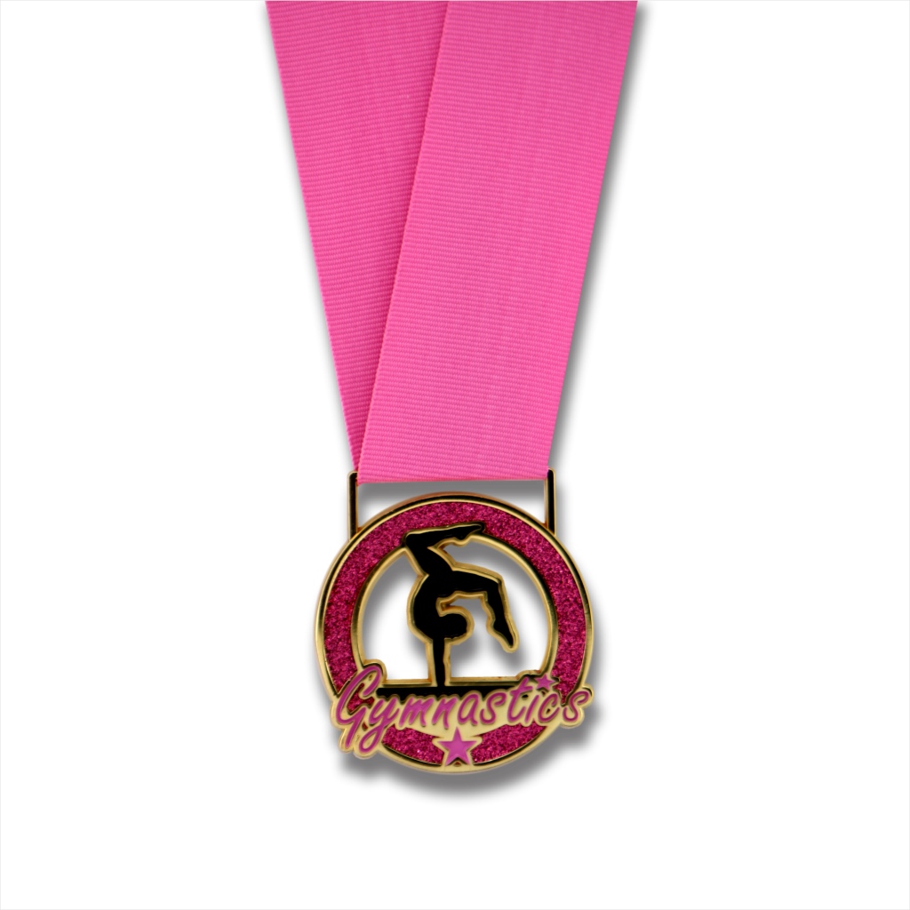2-1/4" Female Gymnastics Pink Stardust Series Medal