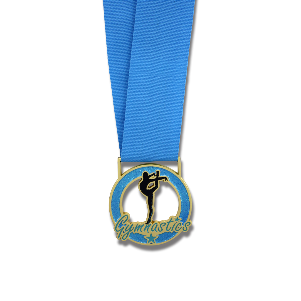 2-1/4" Female Gymnastics Teal Stardust Series Medal