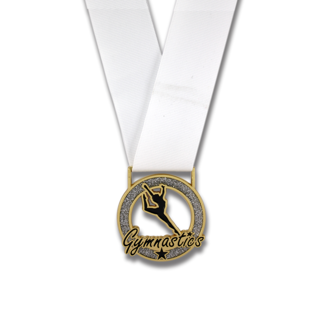 2-1/4" Female Gymnastics White Stardust Series Medal