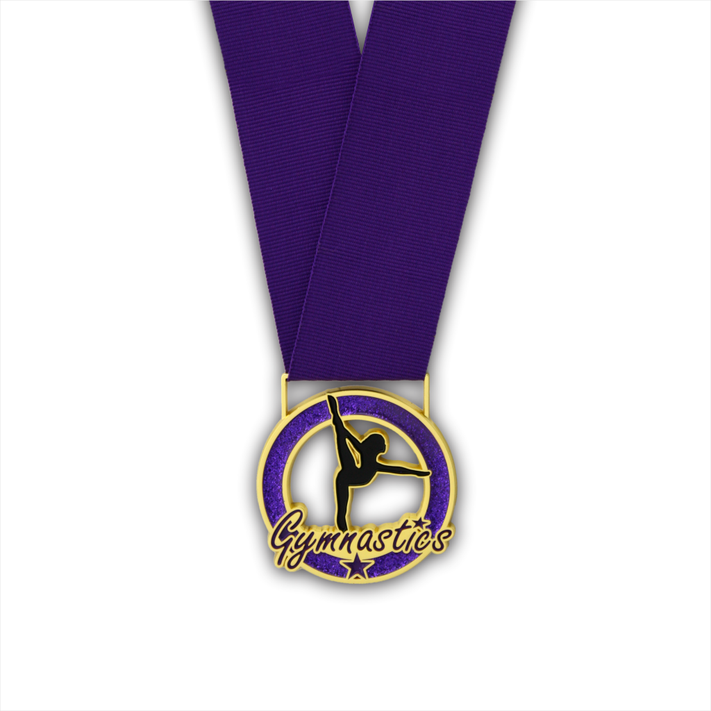 2-1/4" Female Gymnastics Purple Stardust Series Medal