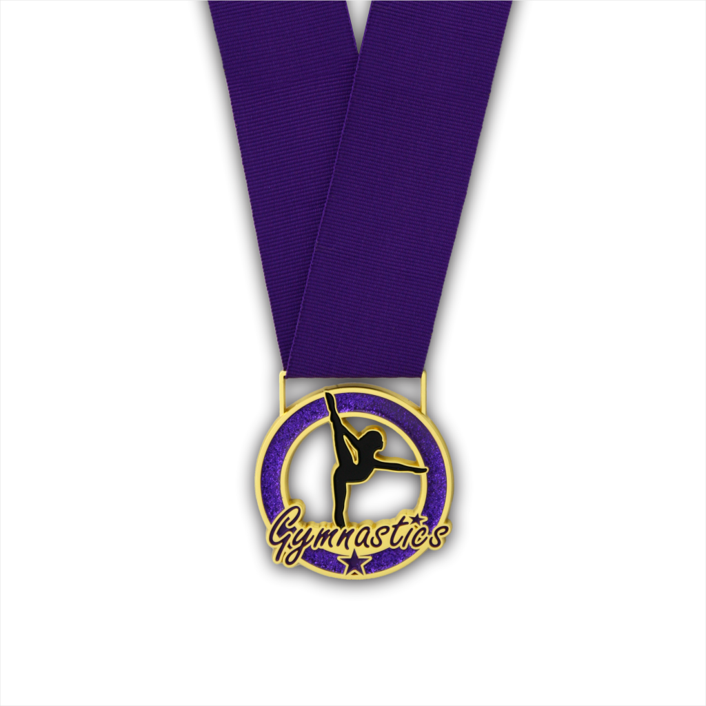2-1/4" Female Gymnastics Purple Stardust Series Medal [MED-812]