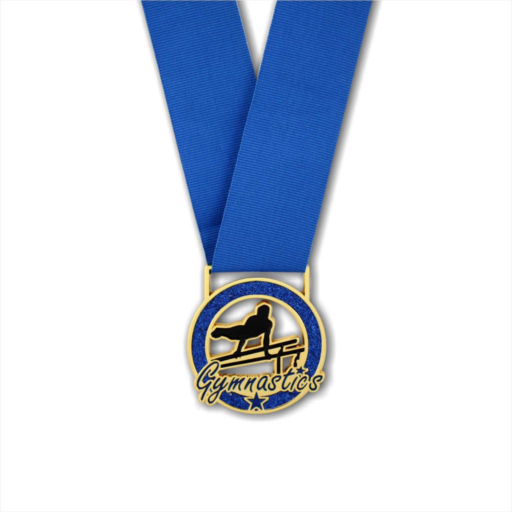 2-1/4" Male Gymnastics Blue Stardust Series Medal [MED-815]