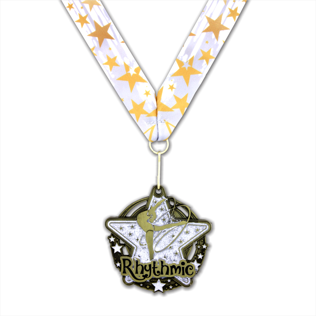 2-3/4" Rhythmic Clear Star Dazzle Series Medal