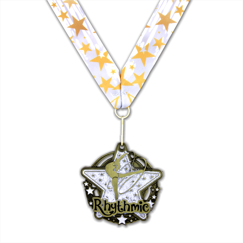 2-3/4" Rhythmic Clear Star Dazzle Series Medal [MED-439]