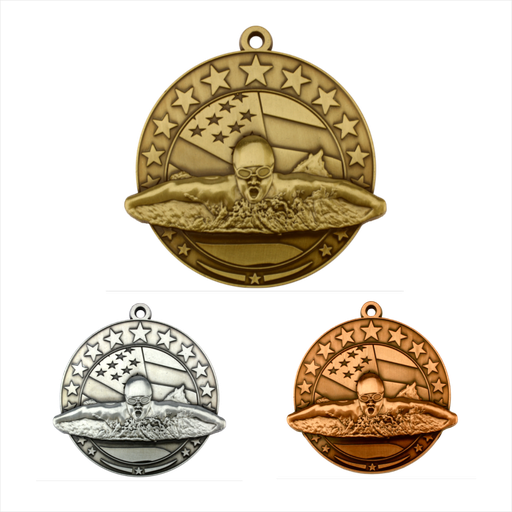 3" Male Swimmer Stars & Strips Series Medal [MED-532MS]