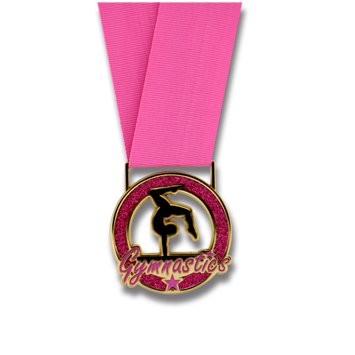 2-1/4" Female Gymnastics Pink Stardust Series Medal [MED-810]