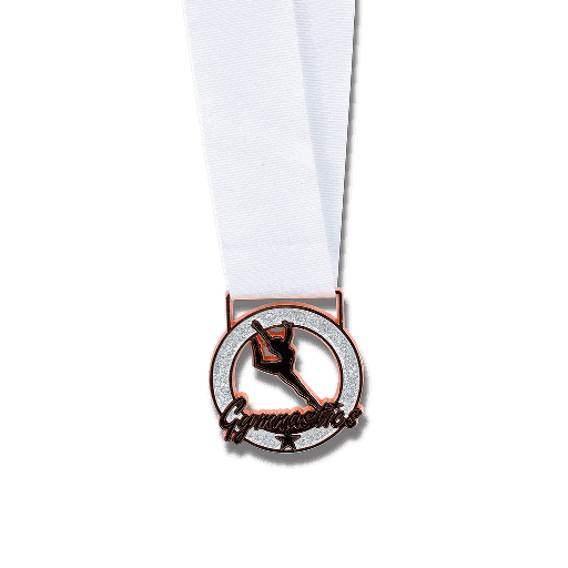 2-1/4" Female Gymnastics White Stardust Series Medal [MED-811]