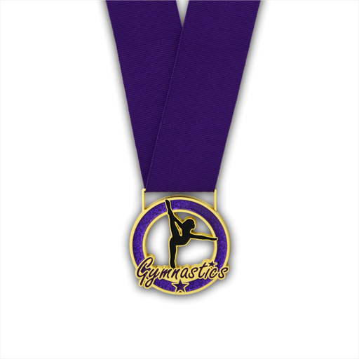 2-1/4" Female Gymnastics Purple Stardust Series Medal [MED-812]