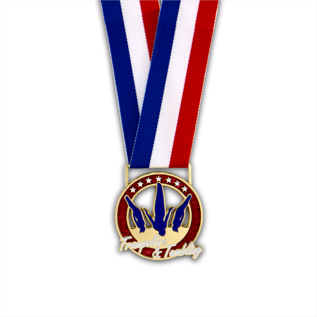 TD-LMR1 Narrow Medal Ribbon Red/White/Blue - 30x0.4in - The Trophy Store