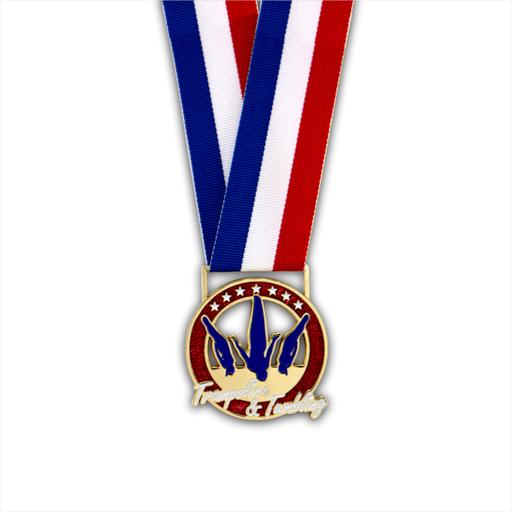 2-1/4" Trampoline & Tumbling RWB Stardust Series Medal [MED-820]