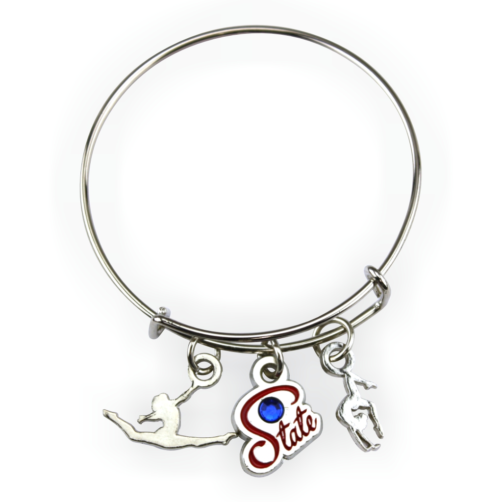 Gymnastics State Charm Bracelet