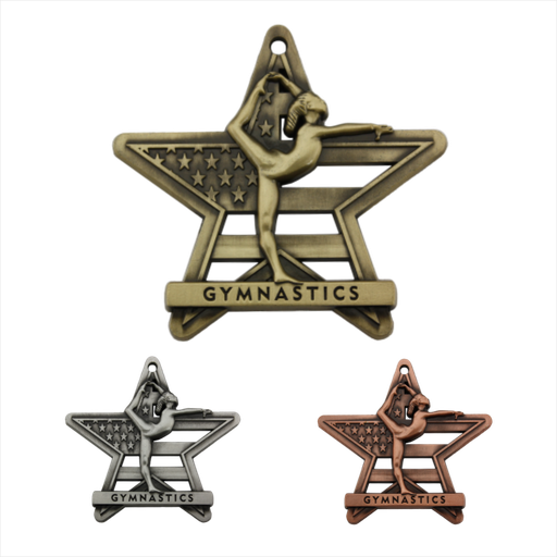 2-1/2" Female Gymnastics Star Medal [MED-555F]