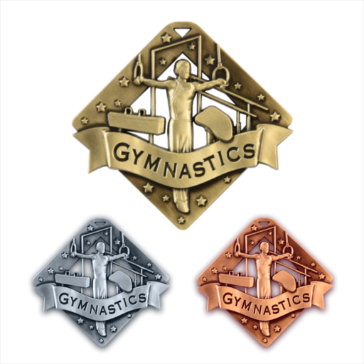 2-3/8" Male Gymnastics Diamond Series Medal [MED-521]