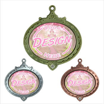 3-1/2" Queen of Hearts Insert Medal [MED-354]
