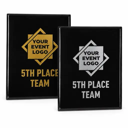 Premium Black Piano Finish Square Corner Plaque